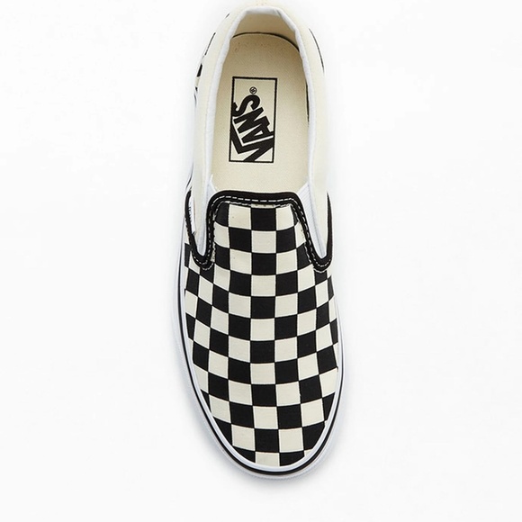 Vans Classic Checkerboard White & Black Slip-On Shoes - Picture 2 of 6